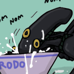 Xeno Frodo eating